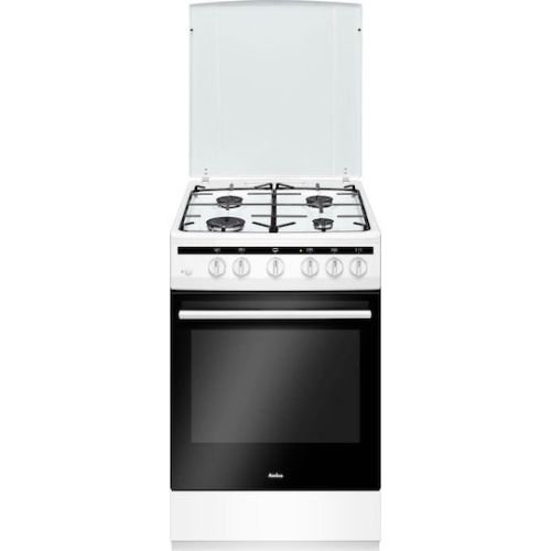 Κουζίνα Amica 57GGH5.33HZPMSW 67lt Α με Εστίες και Φούρνο Υγραερίου Π50εκ Λευκή