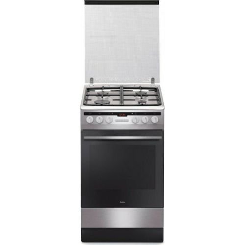 Κουζίνα Amica 57GEH3.33HZpTaDNAXx 65lt Α με Εστίες Υγραερίου και φούρνο Ρεύματος 50εκ Inox