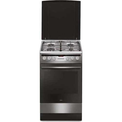 Κουζίνα Amica 57GEH2.33HZpTaXx 65lt Α με Εστίες Υγραερίου και φούρνο Ρεύματος 50εκ Inox