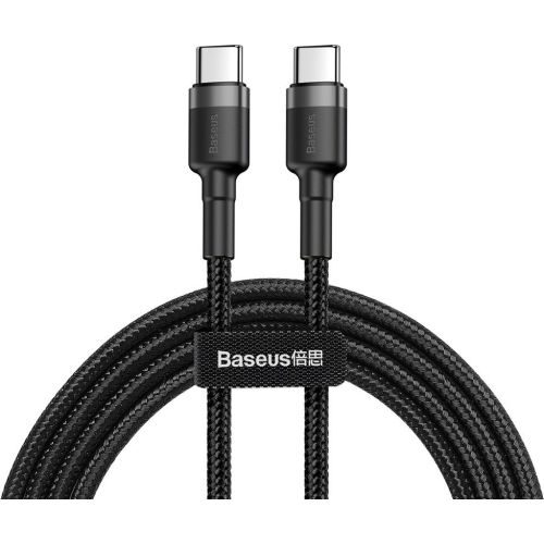 Baseus USB Cable Cafule Type-C - Type- C 2M 60W 3A Black-Grey (CATKLF-HG1)