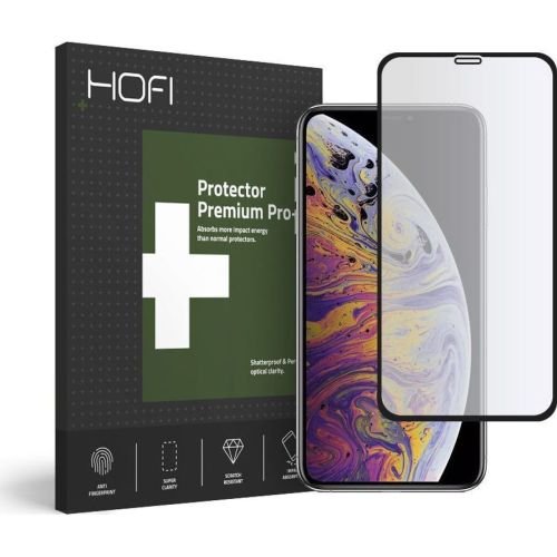 Hofi Hybrid Full Face Tempered Glass Black (iPhone 11 Pro) (5906735414592)