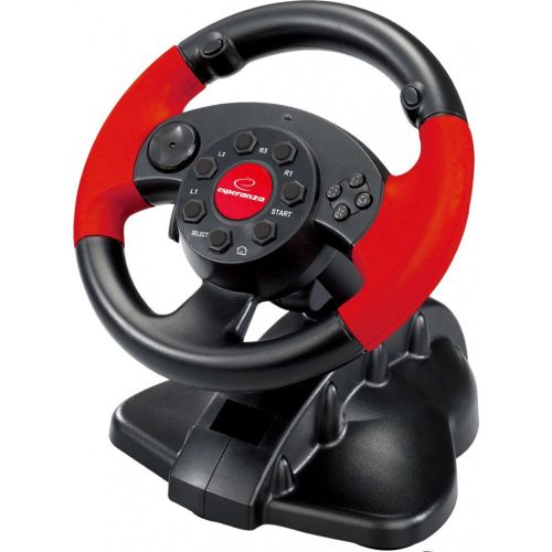 xlyne EG103 Gaming Controller Steering wheel PC,Playstation 2,Playstation 3 Digital Black,Red (EG103)