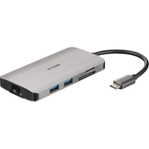 D-LINK - 8-in-1 USB-C™ Hub with HDMI/Ethernet/Card Reader/Power Delivery (DUB-M810)