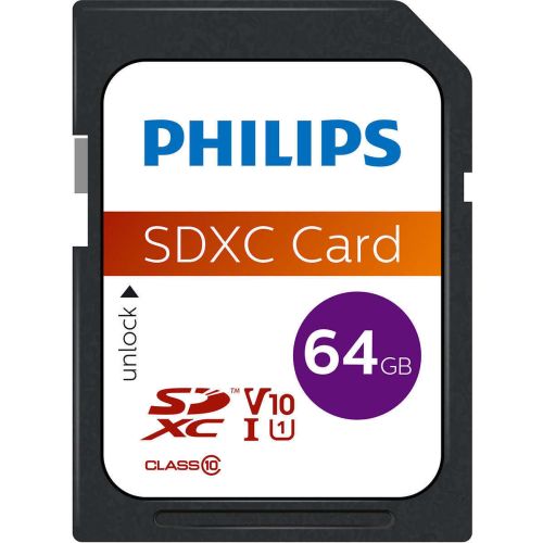 Philips SDXC Card           64GB Class 10 UHS-I U1 (FM64SD55B/00)