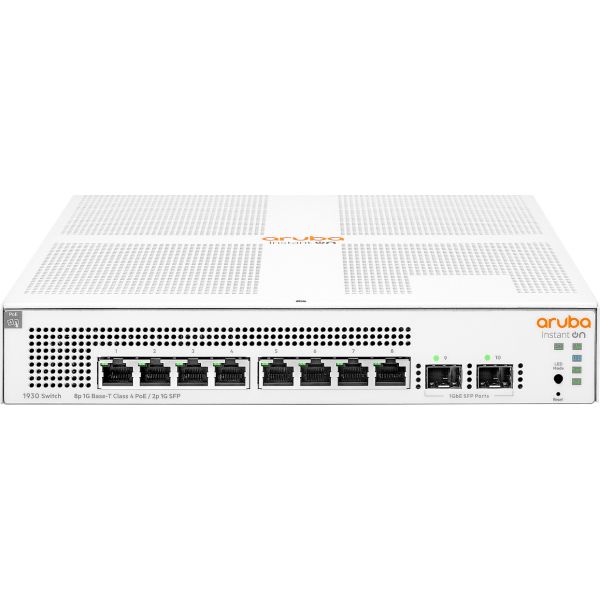 Hewlett Packard Enterprise Aruba Instant On 1960 24G 20p Class4 4p Class6 PoE 2XGT 2SFP+ 370W Managed L2+ Gigabit Ethernet (10/100/1000) Power over Ethernet (PoE) 1U White (JL807A)