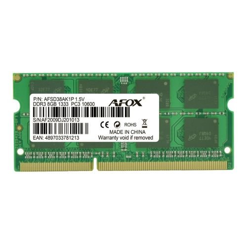 AFOX SO-DIMM DDR3 8GB memory module 1333 MHz (AFSD38AK1P)