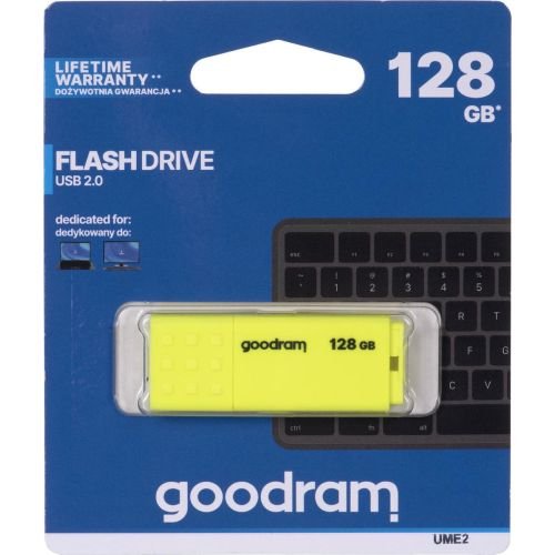 Goodram UME2 128GB USB flash drive USB Type-A 2.0 Yellow (UME2-1280Y0R11)
