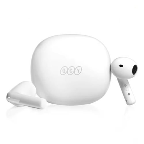 QCY AilyBuds E10 White Hires Audio LDAC Semi-Ear TWS 4mics ENC 13mm dynamic driver IPX4 35h (QCY-QT35 White)