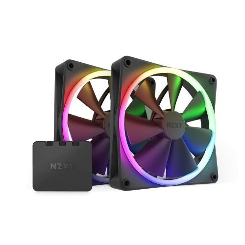 NZXT BUNDLE 2x F140RGB Black Fans & 1x Black RGB Lighting Controller (RF-R14DF-B1)