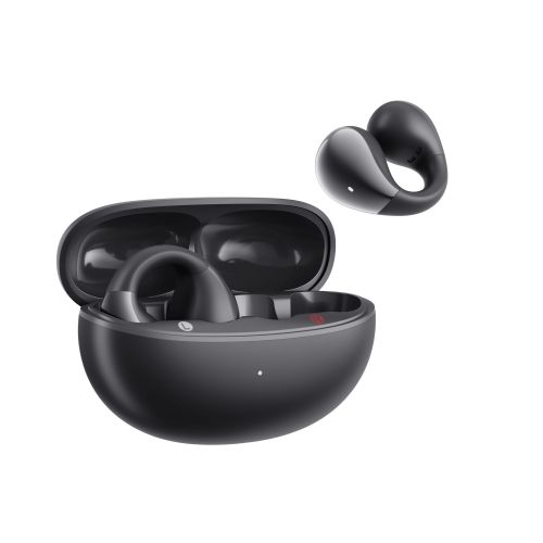 QCY Crossky C30 Black Open Ear TPU Earclip, Bass Enhance Algo. BT 5.4 Dual Connection Earbuds 25h (QCY-QT33 Black)