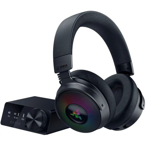 Razer KRAKEN V4 Pro - Wireless 7.1 RGB Gaming Headset - Sound Card - Haptic Feedback - PC/PS5/PS4 (RZ04-05160100-R3M1)