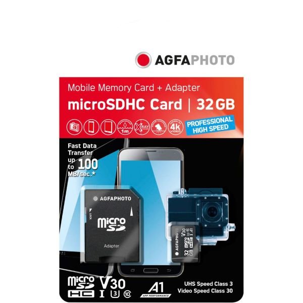 AgfaPhoto MicroSDHC UHS I   32GB Prof. High Speed U3 V30 A1 (10615)