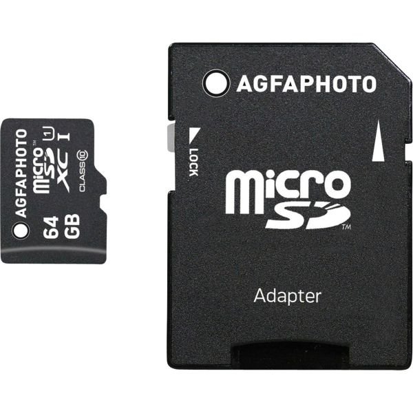 AgfaPhoto MicroSDXC UHS-I   64GB High Speed Class 10 U1 + Adapter (10582)