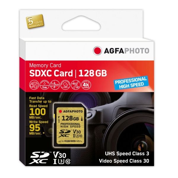 AgfaPhoto SDXC UHS I       128GB Professional High Speed U3 V30 (10607)