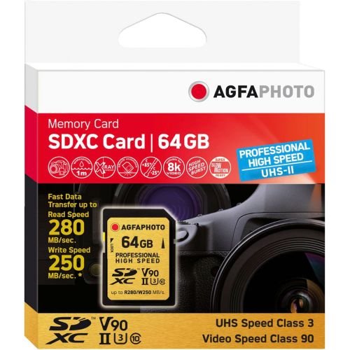 AgfaPhoto SDXC UHS II       64GB Professional High Speed U3 V90 (10621)