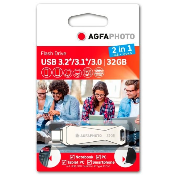 AgfaPhoto USB 3.0 2in1      32GB USB-TypeC (10542N)