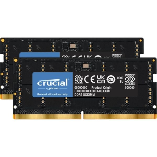 Crucial 64GB Kit DDR5-4800 (2x32GB) SODIMM CL40 (16Gbit) (CT2K32G48C40S5)