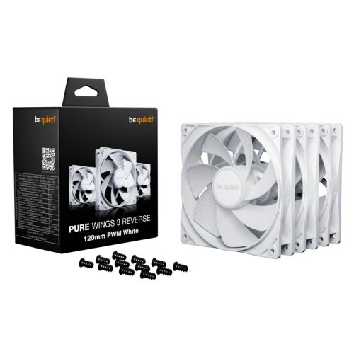 be quiet! Pure Wings 3 120mm PWM Reverse White 3-Pack (BL136)