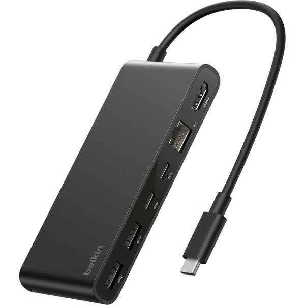 Belkin CONNECT USB-C 8-in-1 Hub Dual USB-C Ports schw.INC024hqBK (INC024HQBK)