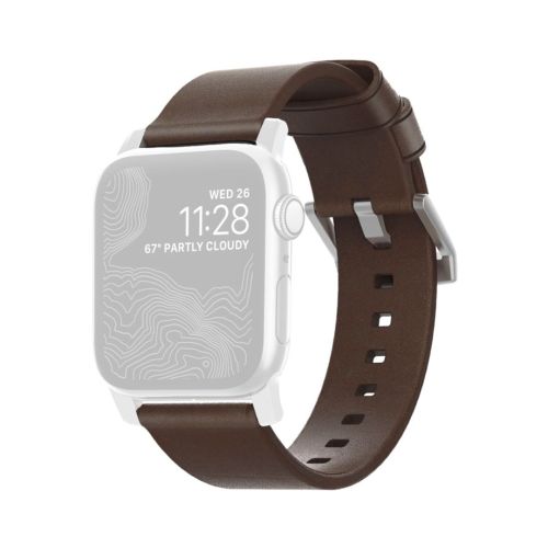 Nomad Strap Modern Leather Brown Connector Silver 41/42 mm (NM1A3RSM00)