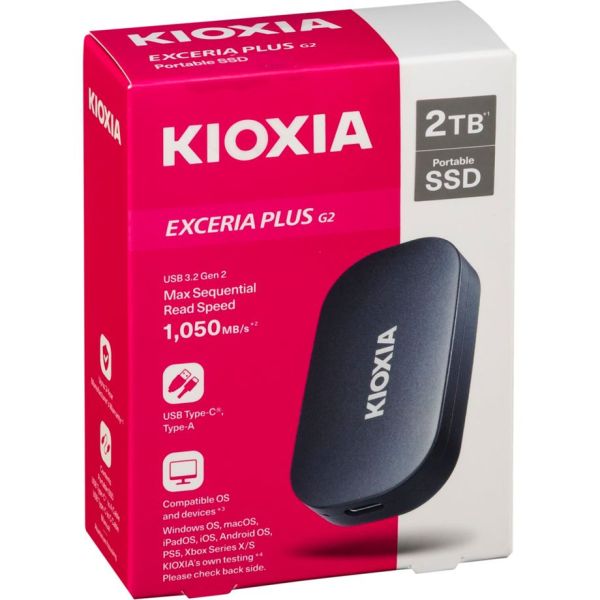 KIOXIA EXCERIA PLUS G2    2000GB Portable SSD USB 3.2 Gen2 Type C (LXD20K002TG8)