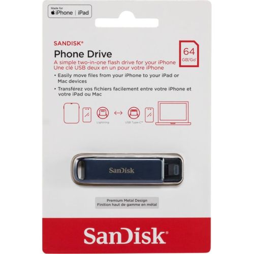 SanDisk Phone Drive  2in1   64GB USB C USB A   SDIXD0N-064G-GN6NN (SDIXD0N-064G-GN6NN)