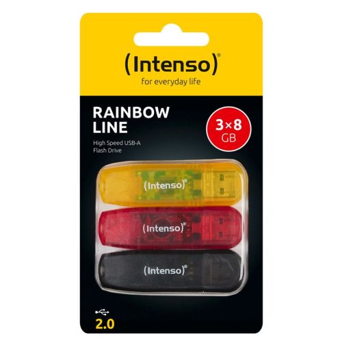 Intenso Rainbow Line         8GB USB Stick 2.0  Multipack x3 bunt (3502463)
