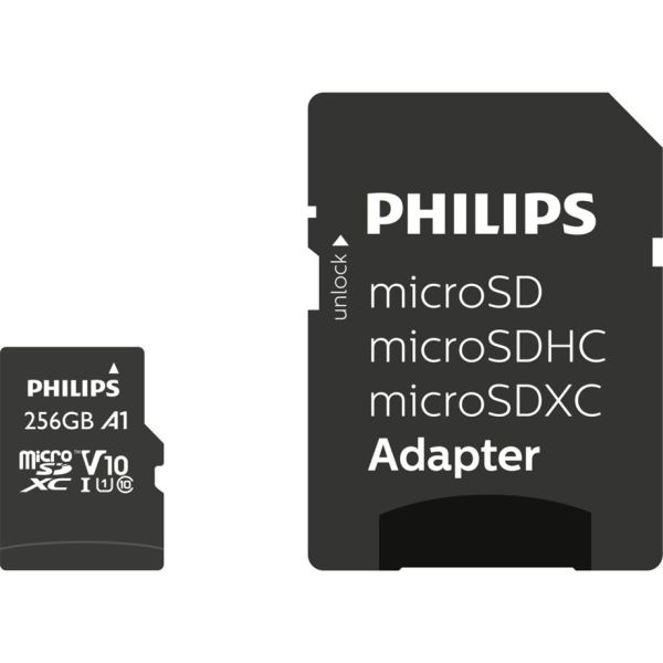 Philips MicroSDXC Card     256GB Class 10 UHS-I U1 incl. Adapter (FM25MP45B/00)