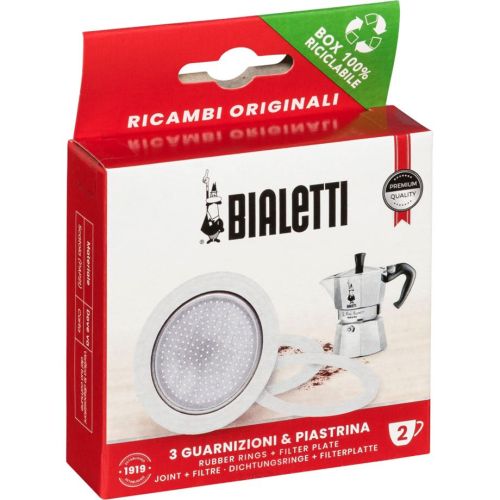 Bialetti Ricambi 3 Ersatz- dichtungen +1 Filter 2 Tassen (0800032)