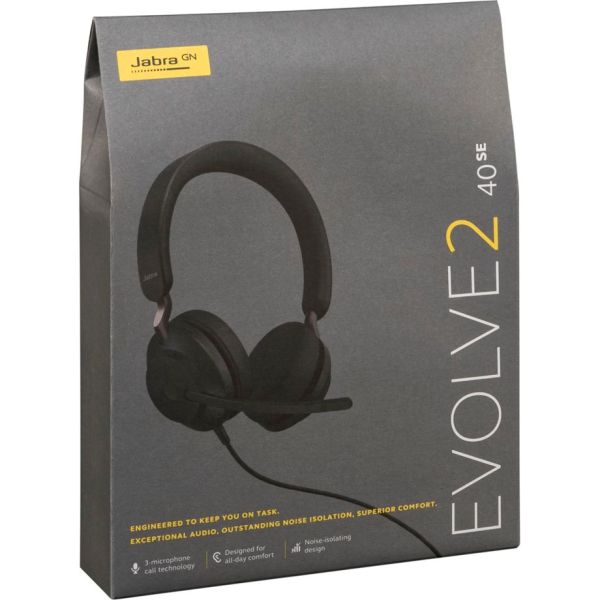 Jabra Evolve2 40 UC Stereo Headset black USB-C (24189-989-899)