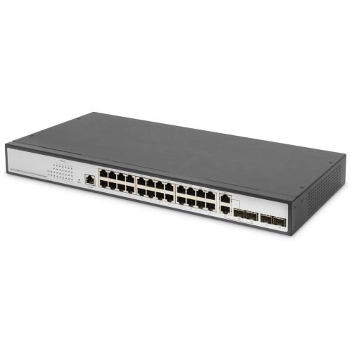 DIGITUS 24-Port Gigabit Switch 19Zoll, Managed, 2 Uplinks (DN-80221-3)