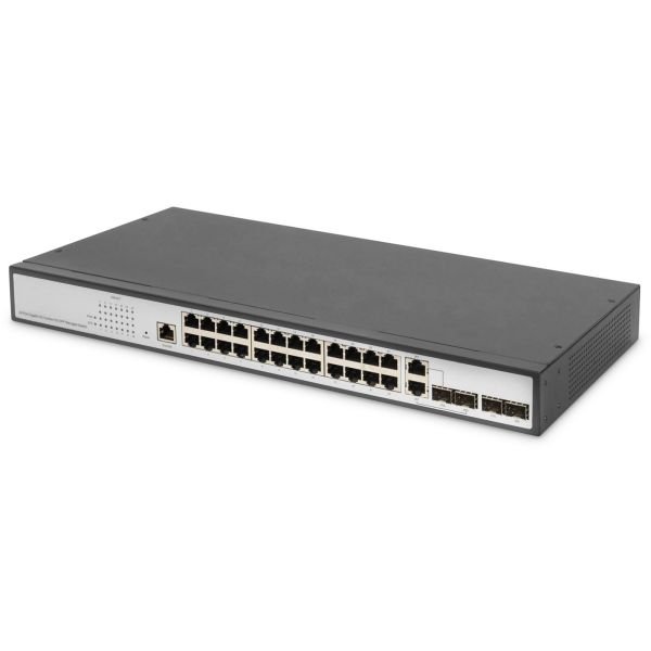 DIGITUS 24-Port Gigabit Switch 19Zoll, Managed, 2 Uplinks (DN-80221-3)