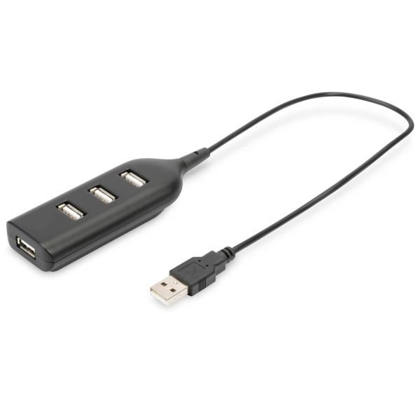 DIGITUS USB 2.0 Hub 4-Port 4 x USB A/F at Connected Cable (AB-50001-1)