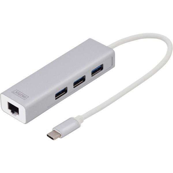 DIGITUS USB Type C 3.0 Hub with Gigabit Ethernet (DA-70255)