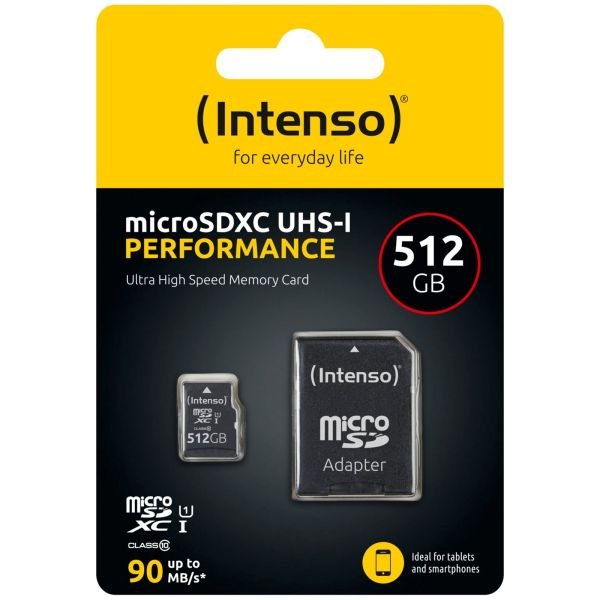 Intenso microSDXC          512GB Class 10 UHS-I U1 Performance (3424493)