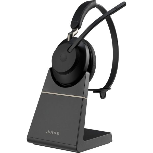 Jabra Evolve2 65 UC Mono Headset black BT USB-A + Charging Stand (26599-899-989)