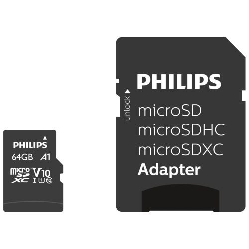 Philips MicroSDXC Card      64GB Class 10 UHS-I U1 incl. Adapter (FM64MP45B/00)