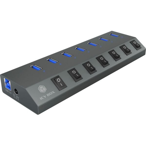 RaidSonic IB-HUB1701-C3 7 port USB 3.0 Type-A Hub (60838)