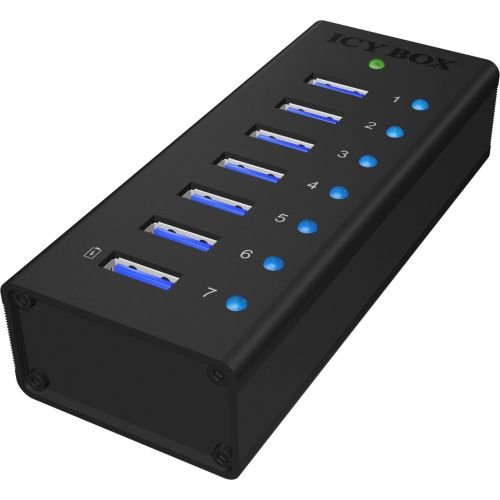 RaidSonic ICY BOX IB-AC618 7-Port USB 3.0 Hub Aluminium (70418)