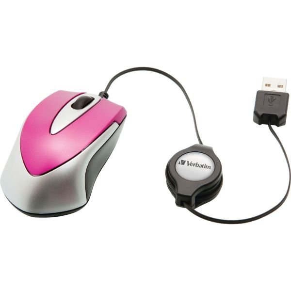 Verbatim Go Mini Optical Travel Mouse Hot Pink (49021)