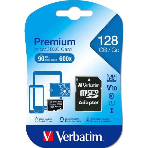Verbatim microSDXC         128GB Class 10 UHS-I incl Adapter (44085)