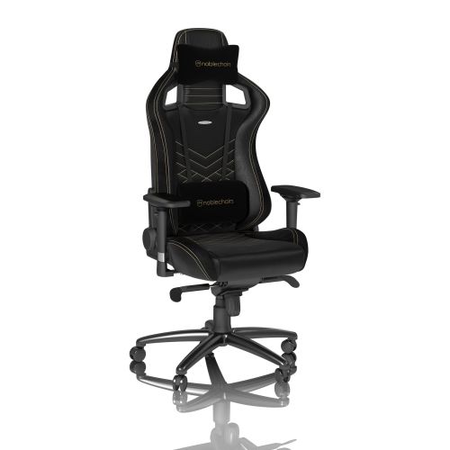 noblechairs EPIC Gaming Chair Breathable, 4D armrests, 60mm casters - black/gold (NBL-PU-GOL-002)