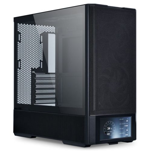 Lian Li LANCOOL 207 DIGITAL Black - 6" LCD Screen - ATX PC Case (4 FANS) 2 x 140mm & 2 x 120mm PWM (G99.LAN207DX.00)