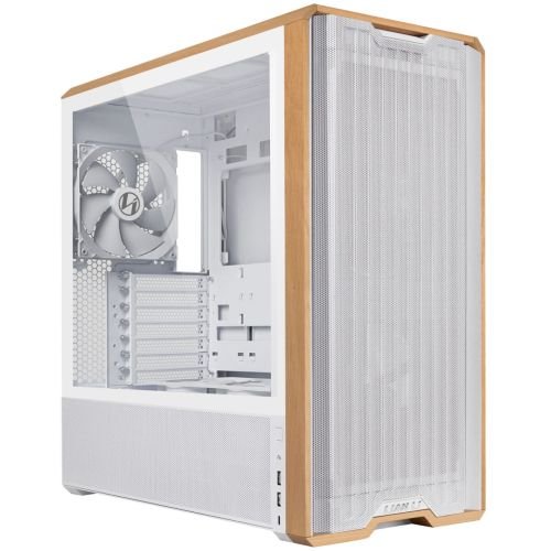 Lian Li LANCOOL 217 White - Wood Accent - ATX PC Case (5 FANS) 2 x 170mm, 1 x 140mm & 2 x 120mm PWM (G99.LAN217W.00)