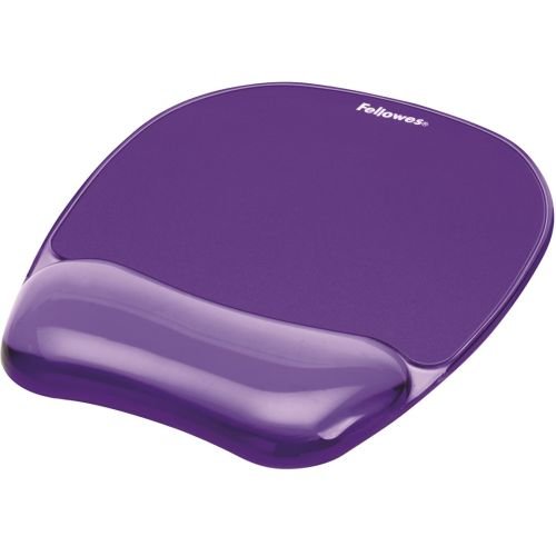 Fellowes Mouse Mat Wrist Support - Crystals Gel Mouse Pad with Non Slip Rubber Base - Ergonomic Mouse Mat for Computer, Laptop, Home Office Use - Compatible with Laser and Optical Mice - Purple (9144104)