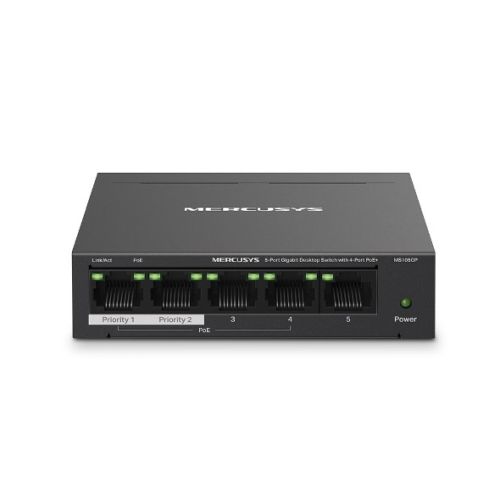 Mercusys 5-Port Gigabit Desktop Switch with 4-Port PoE+ (MS105GP)