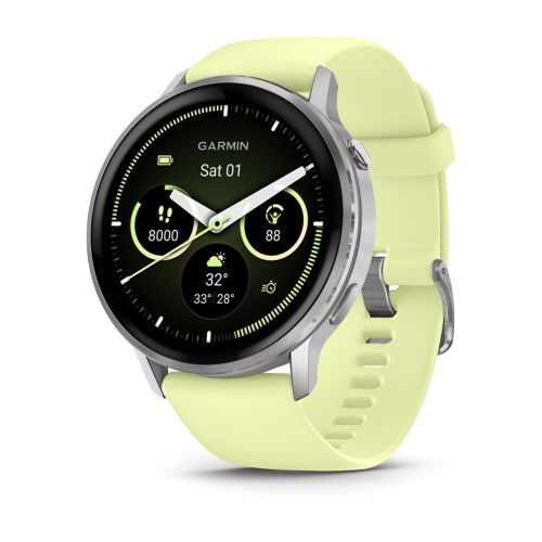 Garmin Venu 010-03014-02 smartwatch / sport watch 3.56 cm (1.4") AMOLED 45 mm Digital 454 x 454 pixels Touchscreen Silver Wi-Fi GPS (satellite) (010-03014-02)