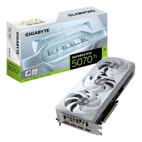 GIGABYTE GeForce RTX 5070 Ti EAGLE OC ICE SFF 16G Graphics Card - 16GB GDDR7, 256bit, PCI-E 5.0, 2542 MHz Core Clock, 3 x DP 2.1a, 1 x HDMI 2.1b, NVIDIA DLSS 4, GV-N507TEAGLEOC ICE-16GD (GV-N507TEAGLEOC ICE-16GD)