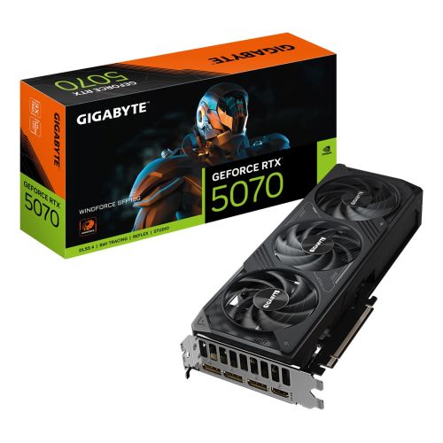 GIGABYTE GeForce RTX 5070 WINDFORCE SFF 12G Graphics Card - 12GB GDDR7, 192bit, PCI-E 5.0, 2512MHz Core Clock, 3 x DP 2.1b, 1 x HDMI 2.1b, DLSS 4, GV-N5070WF3-12GD (GV-N5070WF3-12GD)