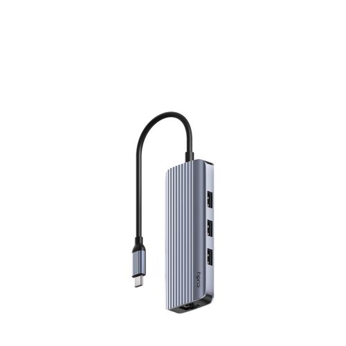 Cudy UH606 interface hub USB 3.2 Gen 1 (3.1 Gen 1) Type-C 5000 Mbit/s Grey, Silver (UH606)